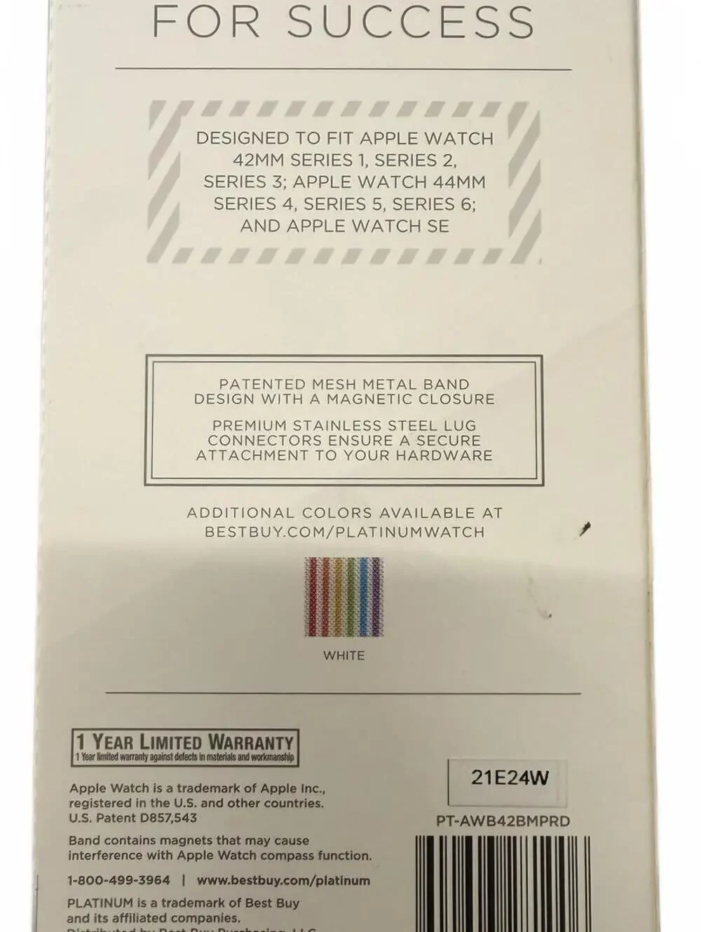 Platinum Magnetic Mesh Band for Apple Watch 42/44mm Rainbow